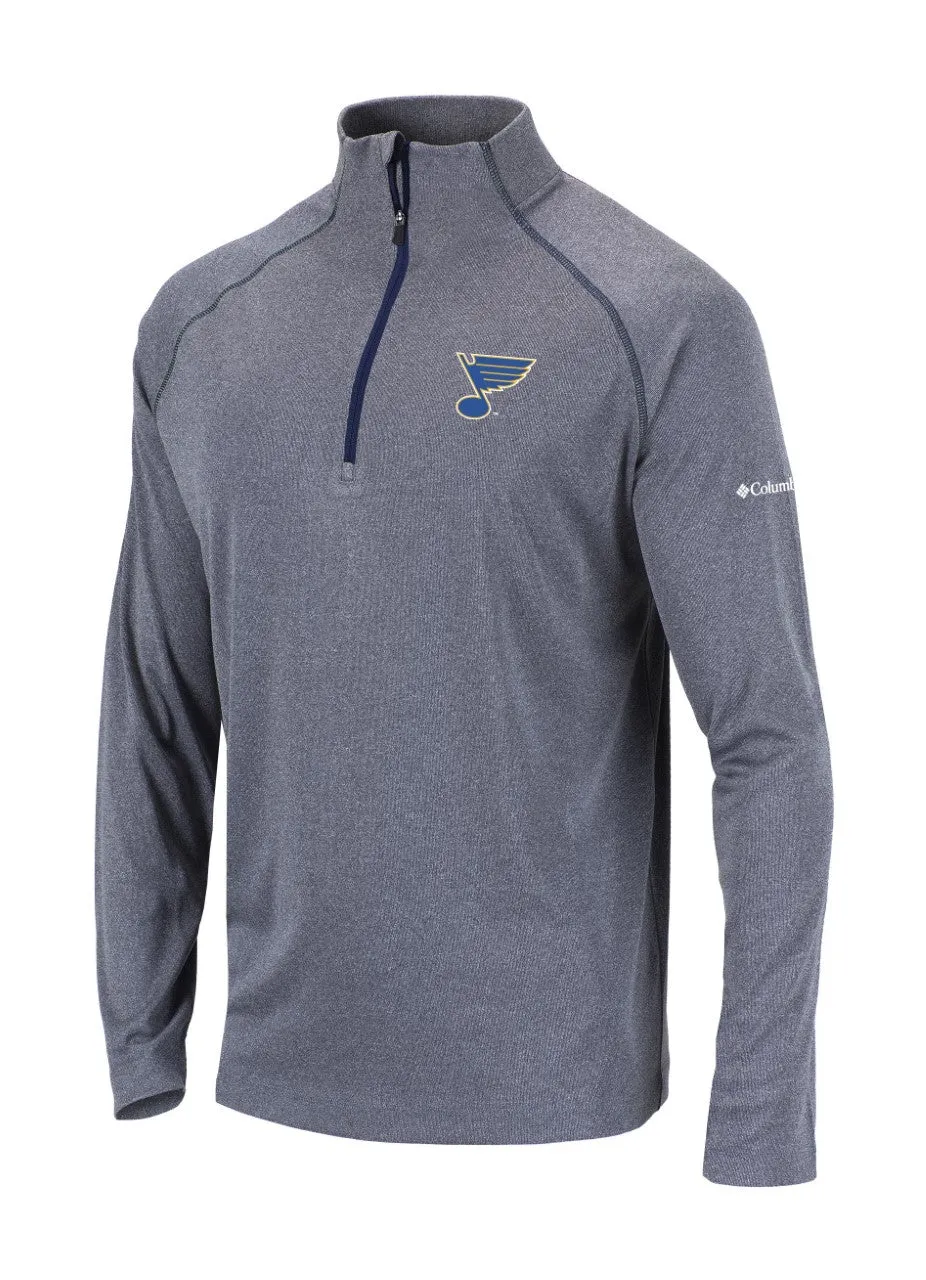 ST. LOUIS BLUES COLUMBIA OMNI WICK ½ ZIP PULLOVER - SLATE