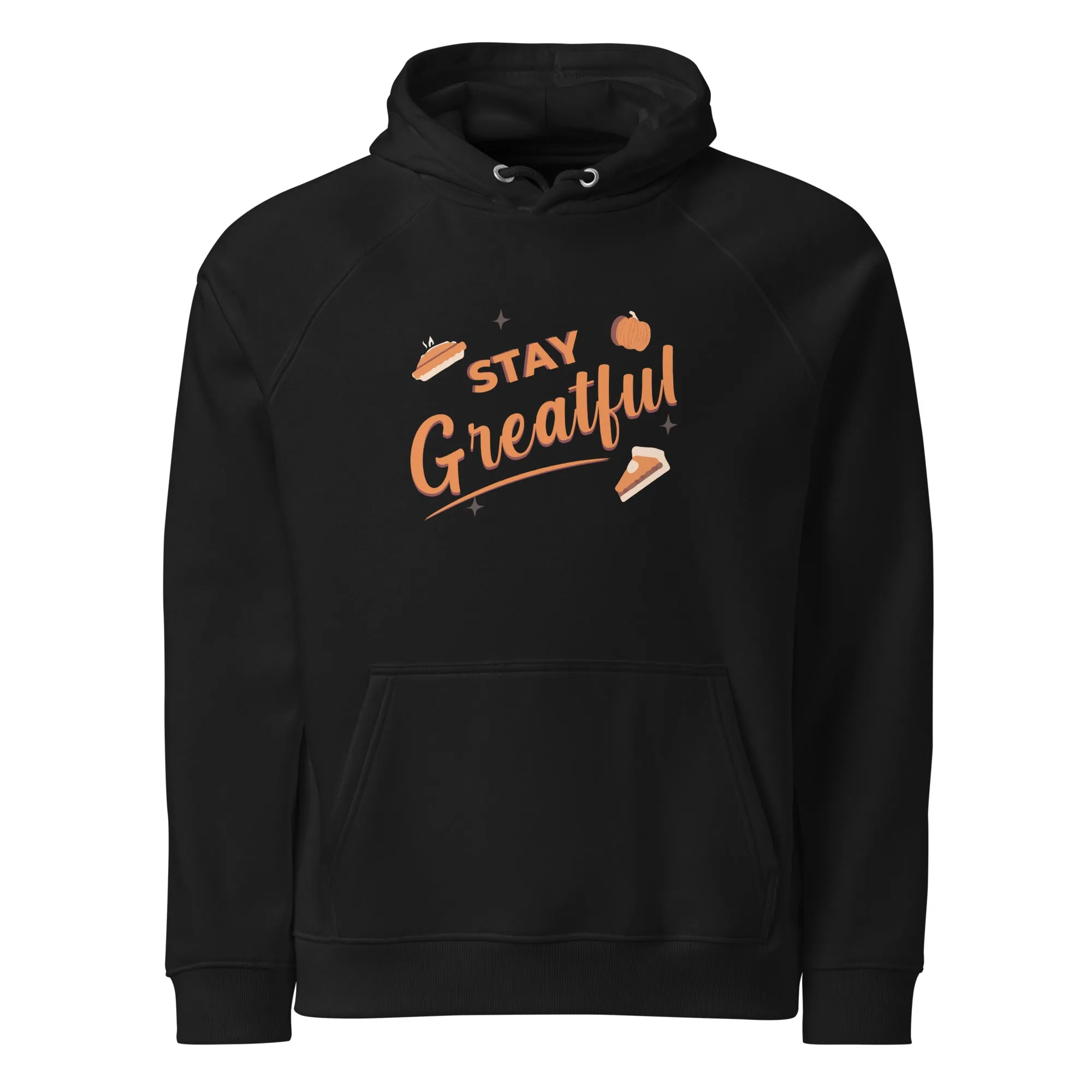 Stay Grateful Graphic Men Eco Raglan Hoodie