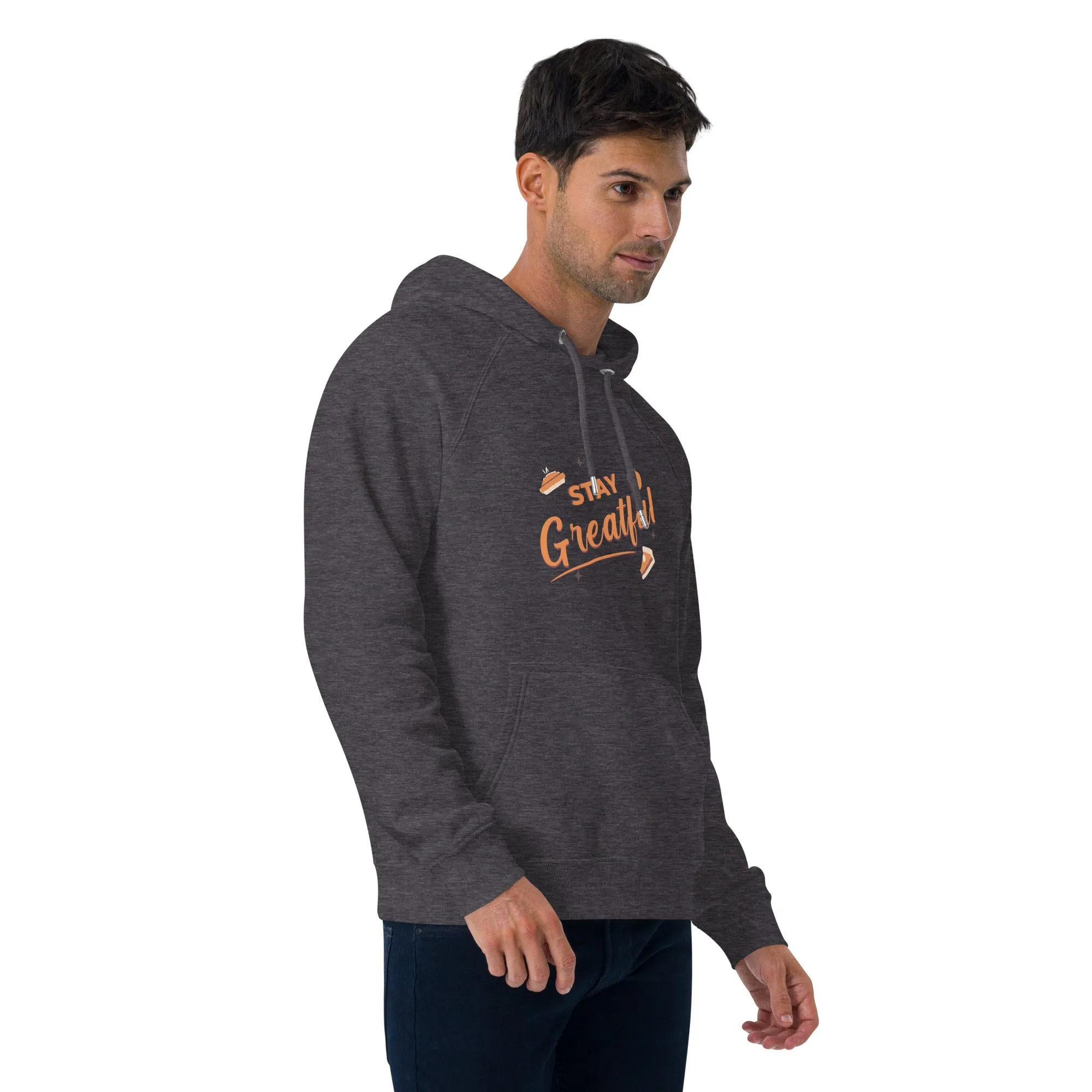 Stay Grateful Graphic Men Eco Raglan Hoodie