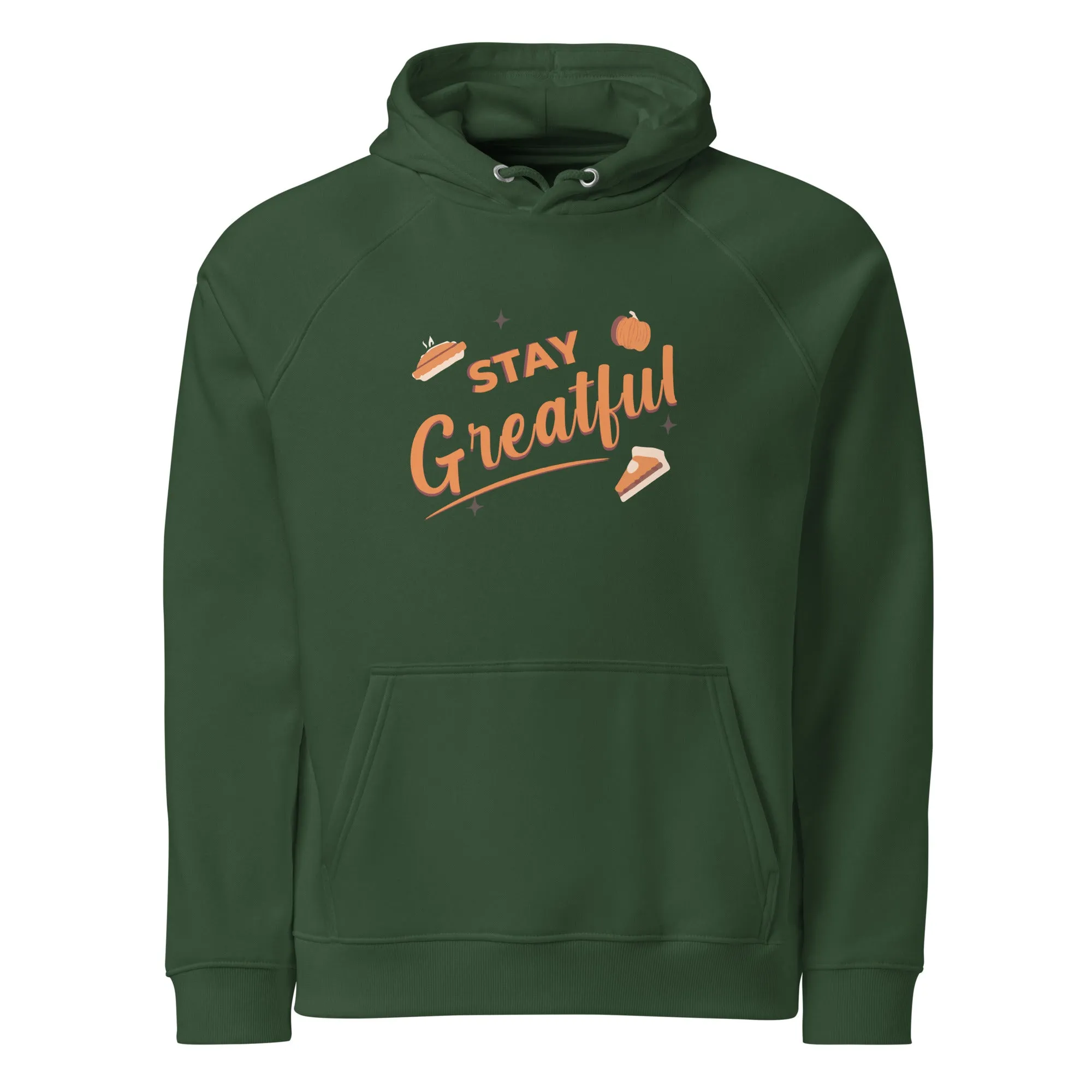 Stay Grateful Graphic Men Eco Raglan Hoodie