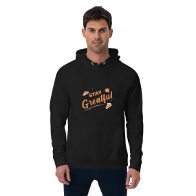 Stay Grateful Graphic Men Eco Raglan Hoodie