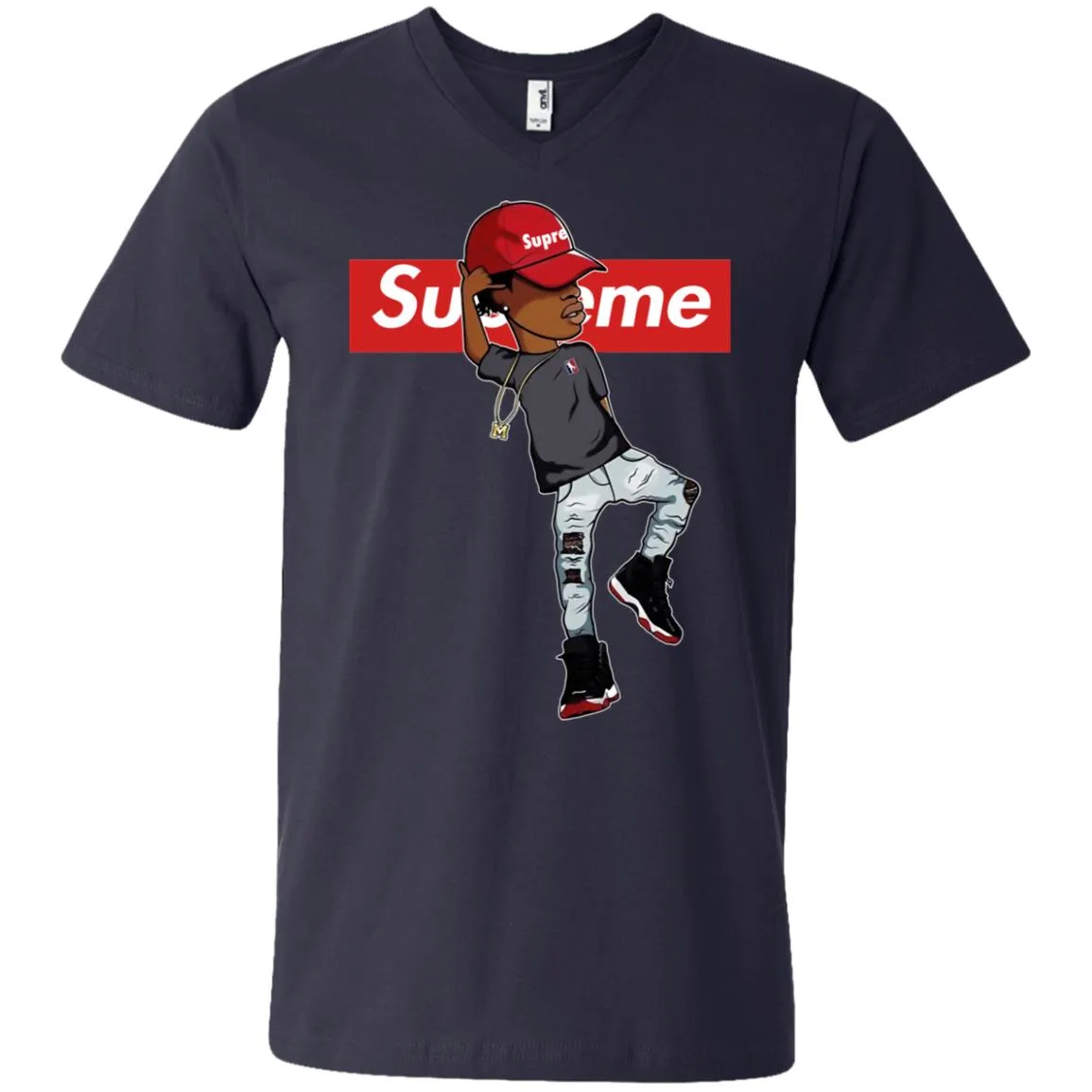 Supreme Marquese Scott T-shirt Men V-Neck T-Shirt