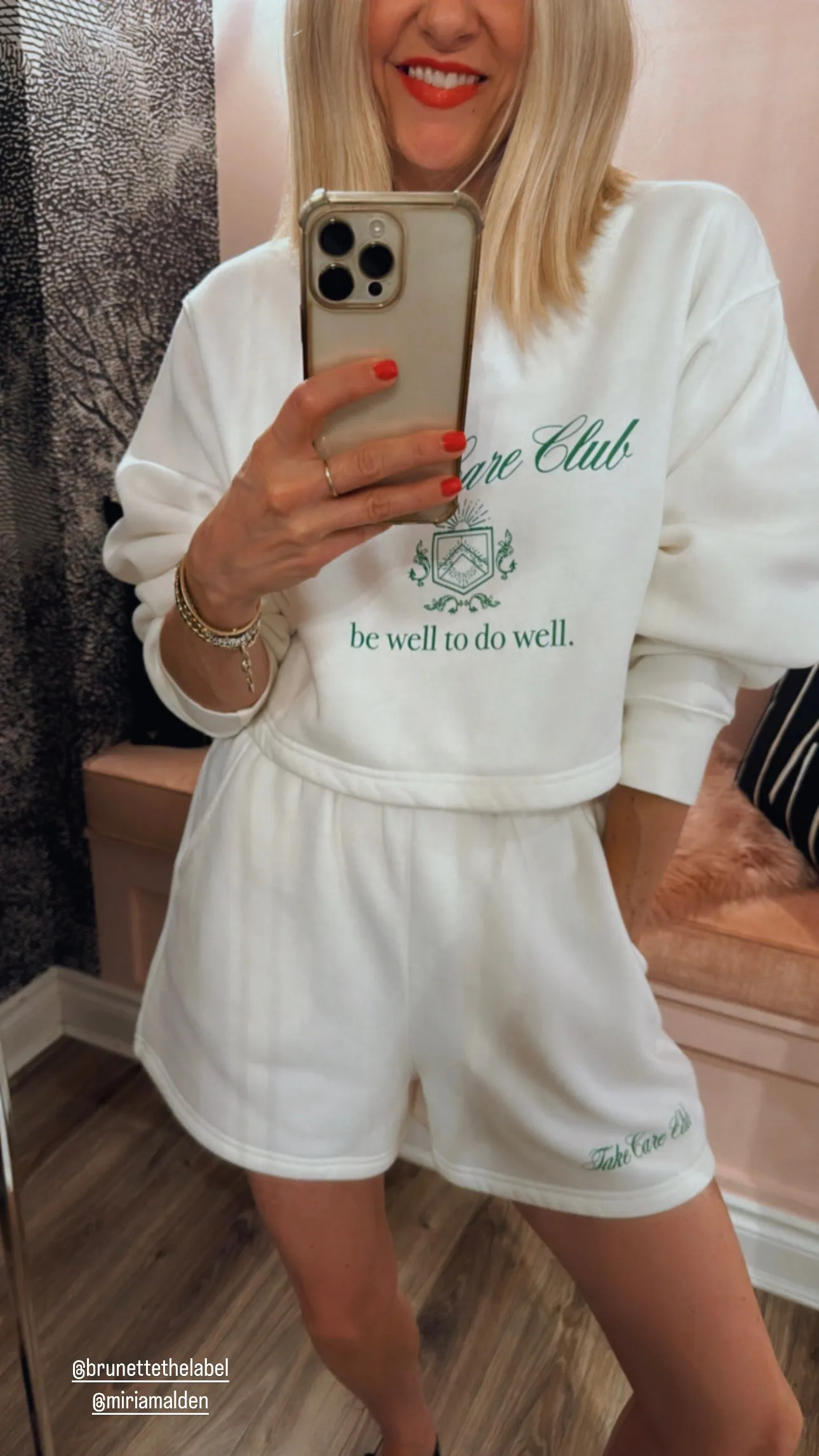 'Take Care Club' Cropped Sweatshirt