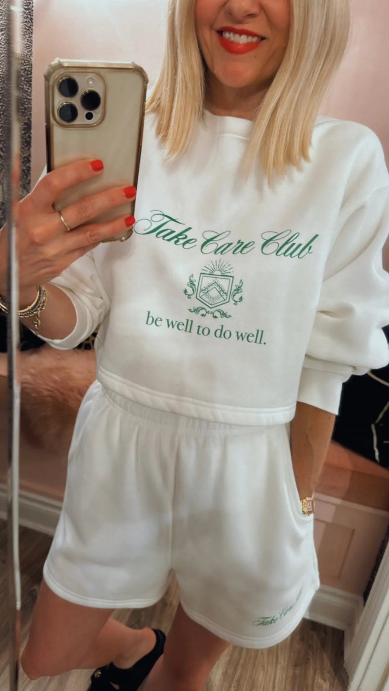 'Take Care Club' Cropped Sweatshirt