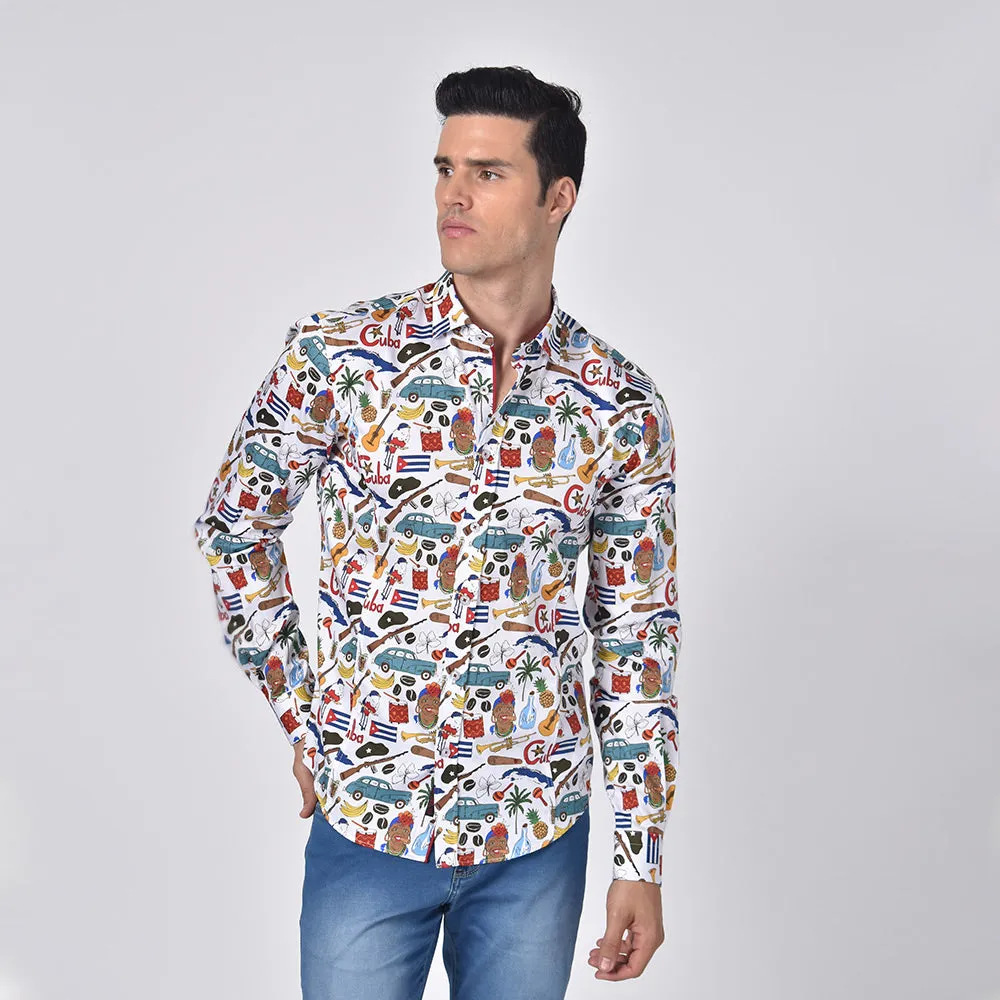 The Cuban Button Down Print Shirt