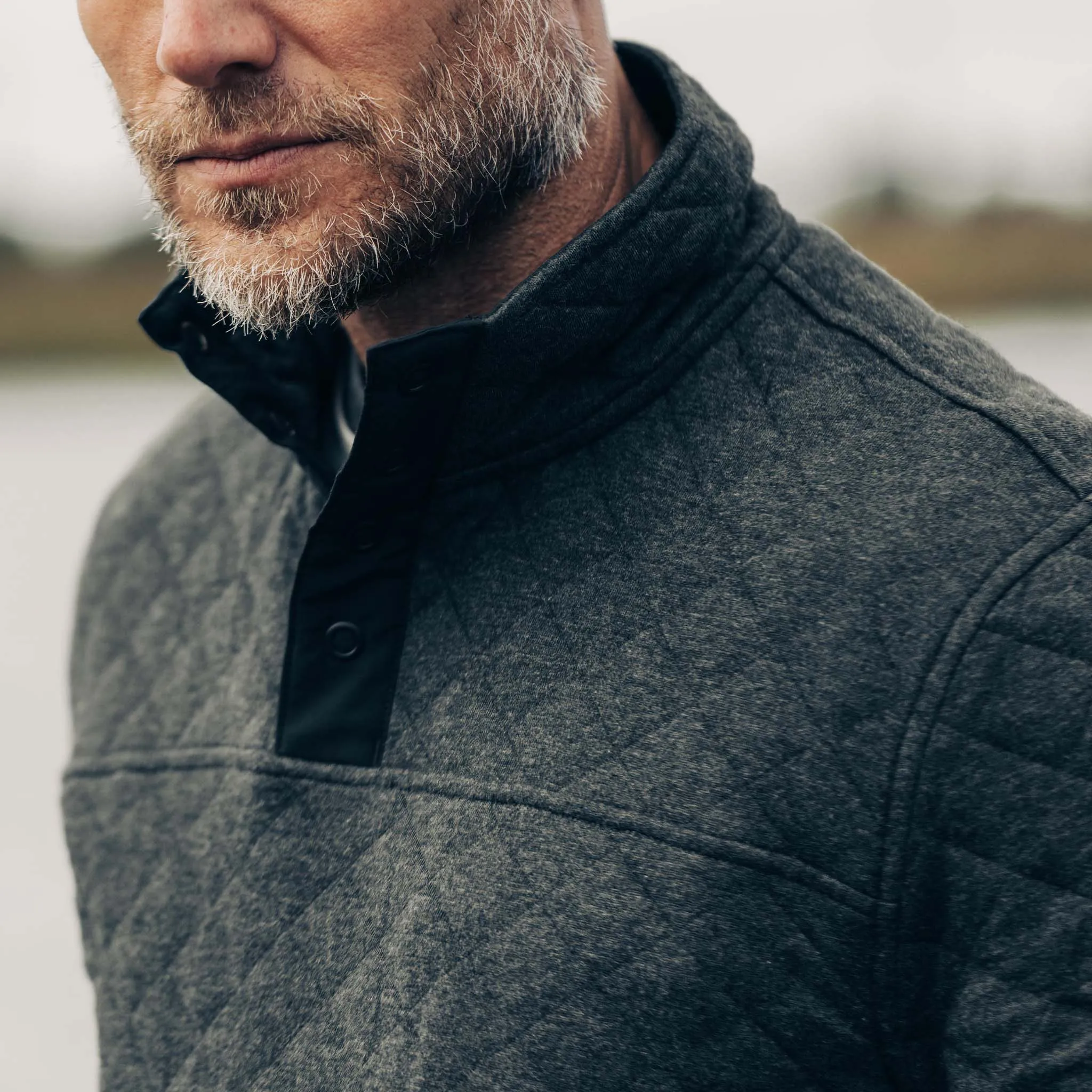 The Fall Line Pullover in Coal Heather