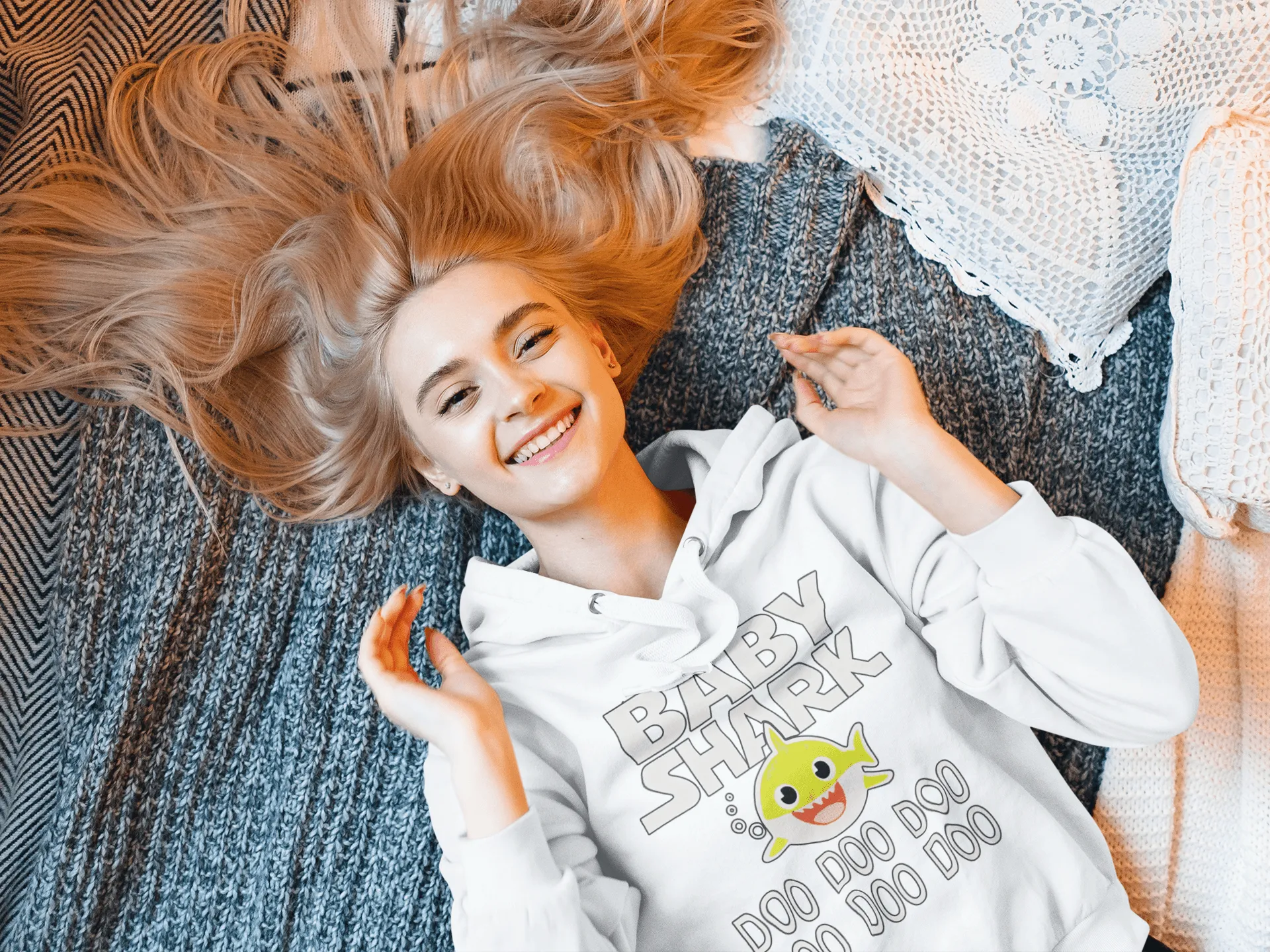 Top Koala Soft Style Little Shark Blended Cotton Unisex Pullover