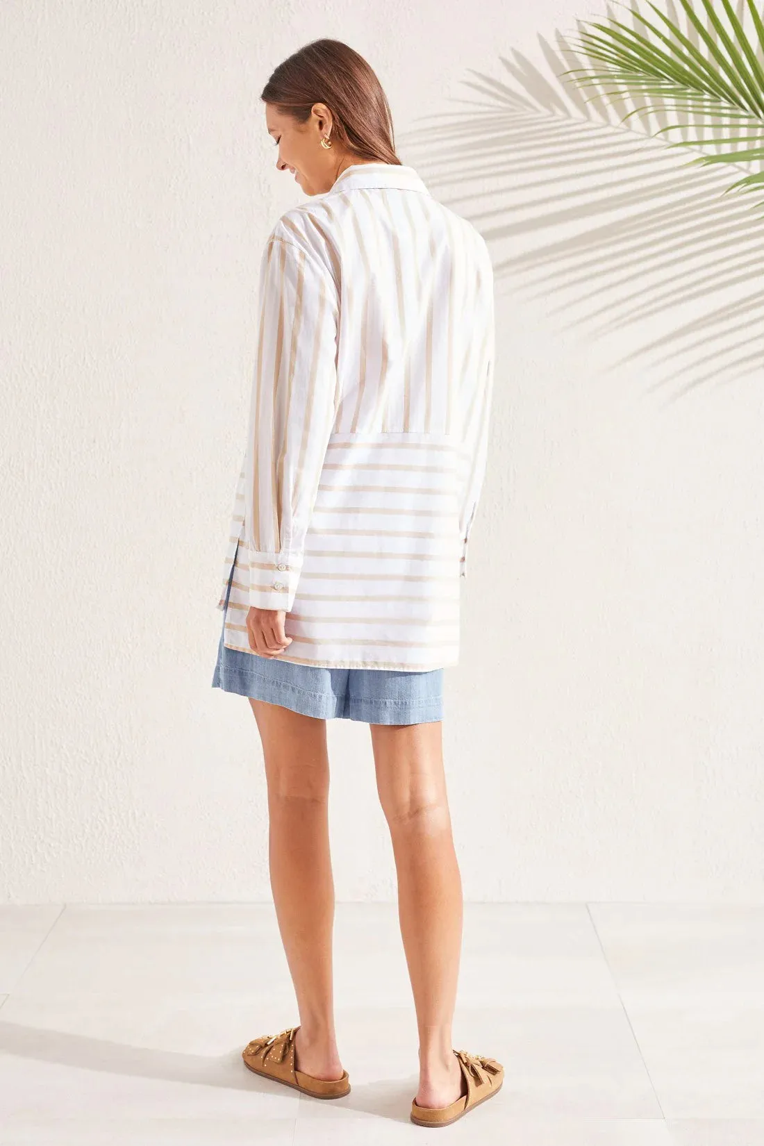 Tribal | Striped Cotton Button-Up Shirt | Women's