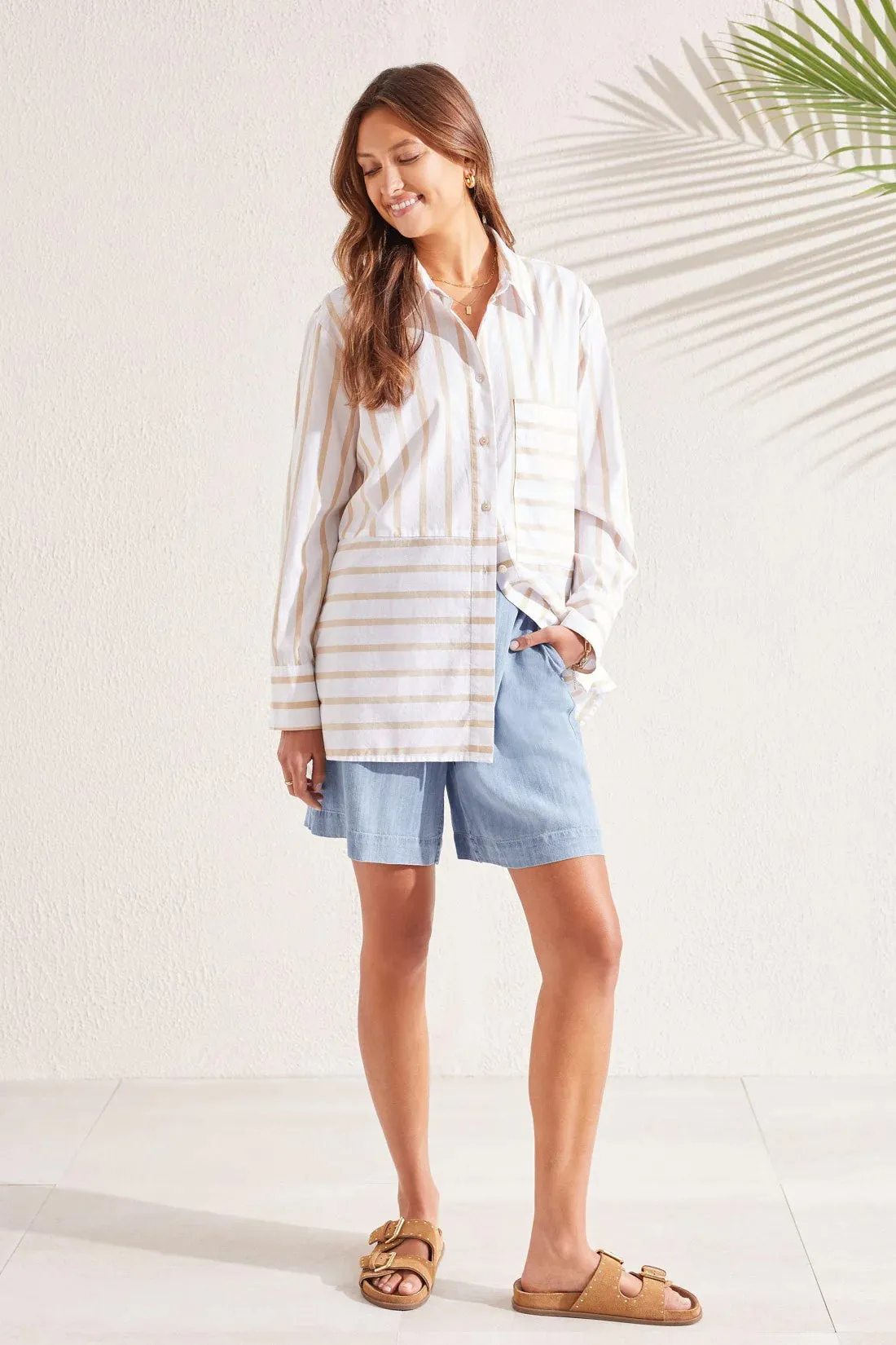 Tribal | Striped Cotton Button-Up Shirt | Women's