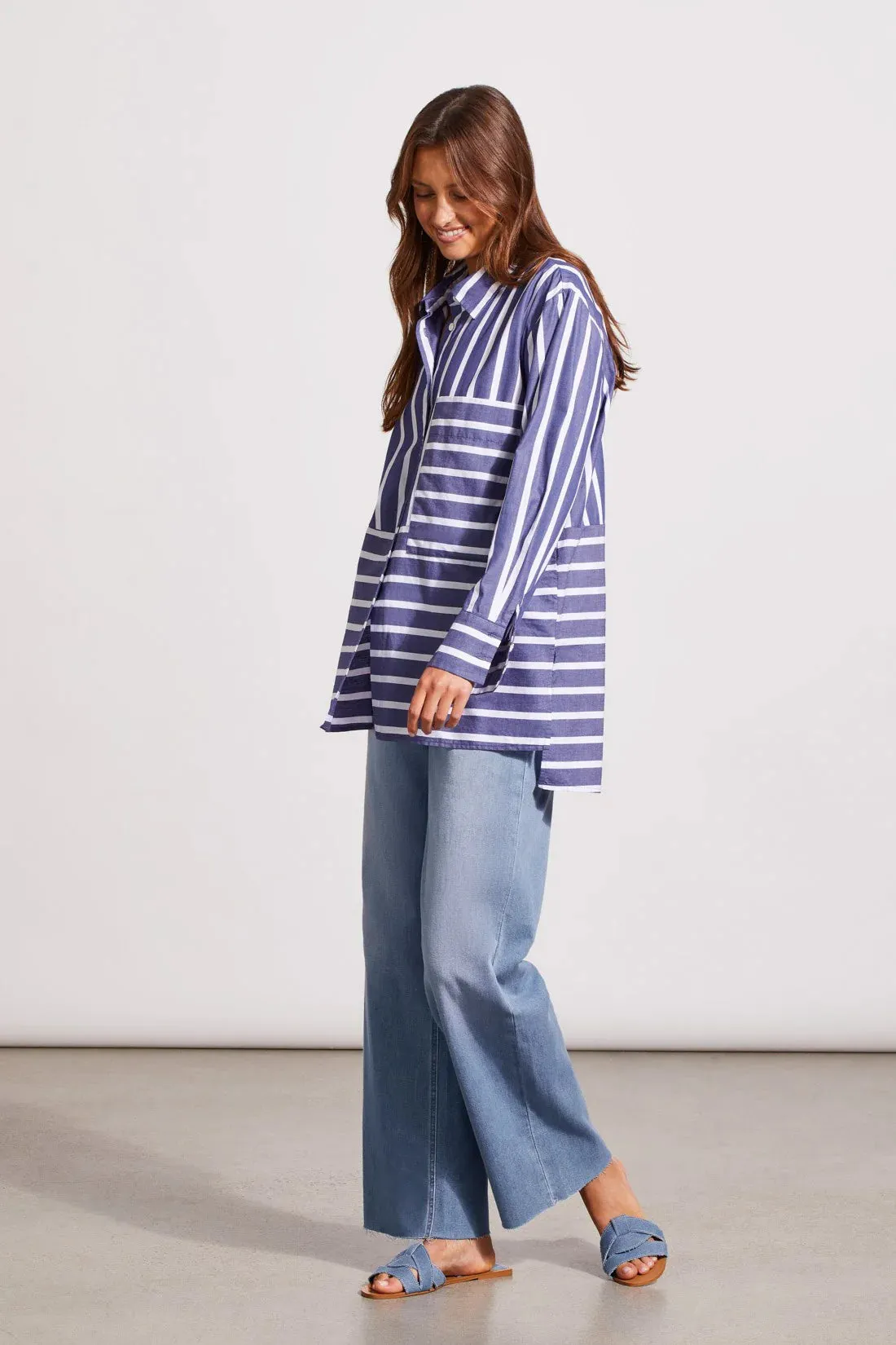 Tribal | Striped Cotton Button-Up Shirt | Women's