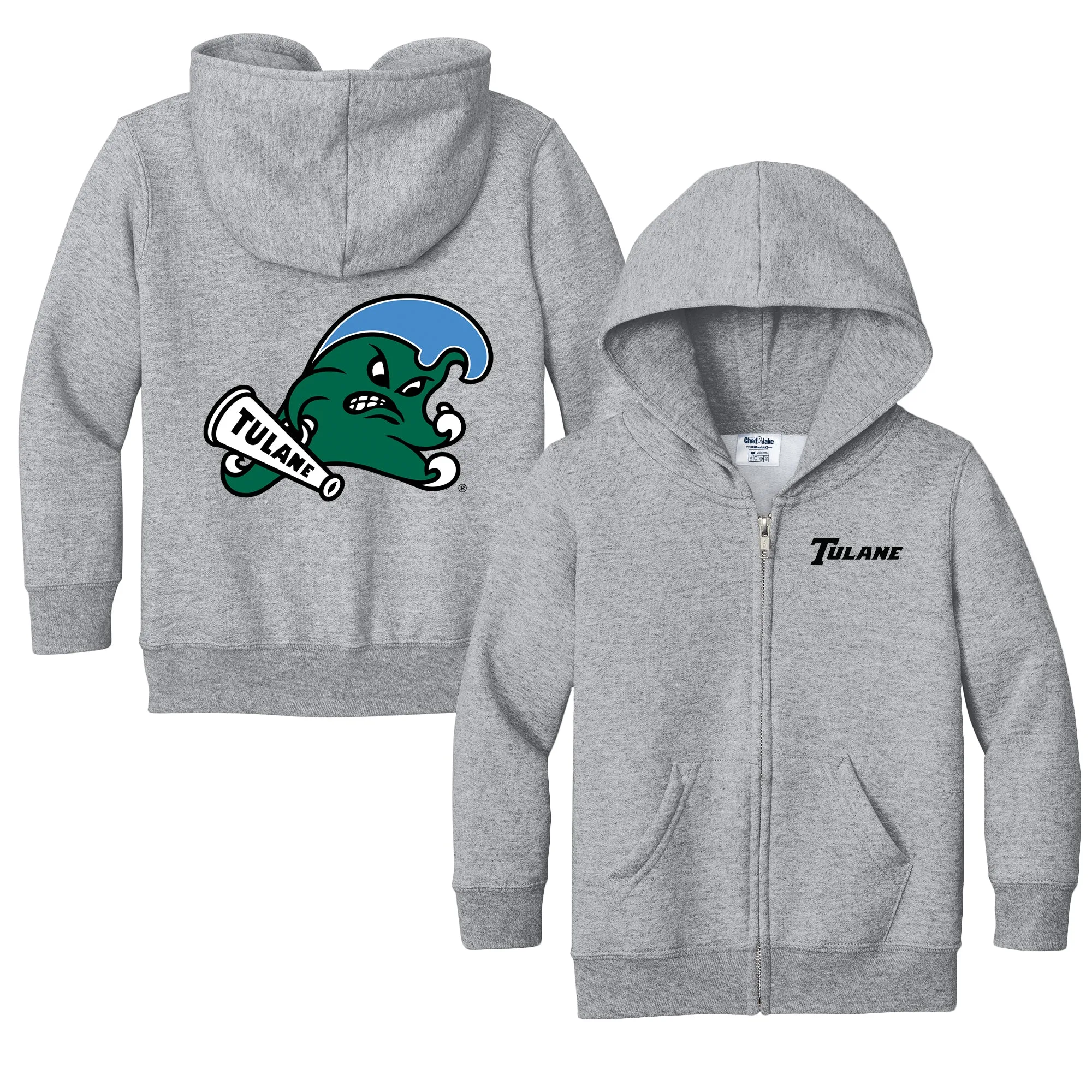 Tulane Green Wave Logo Toddler Full-Zip Sweatshirt