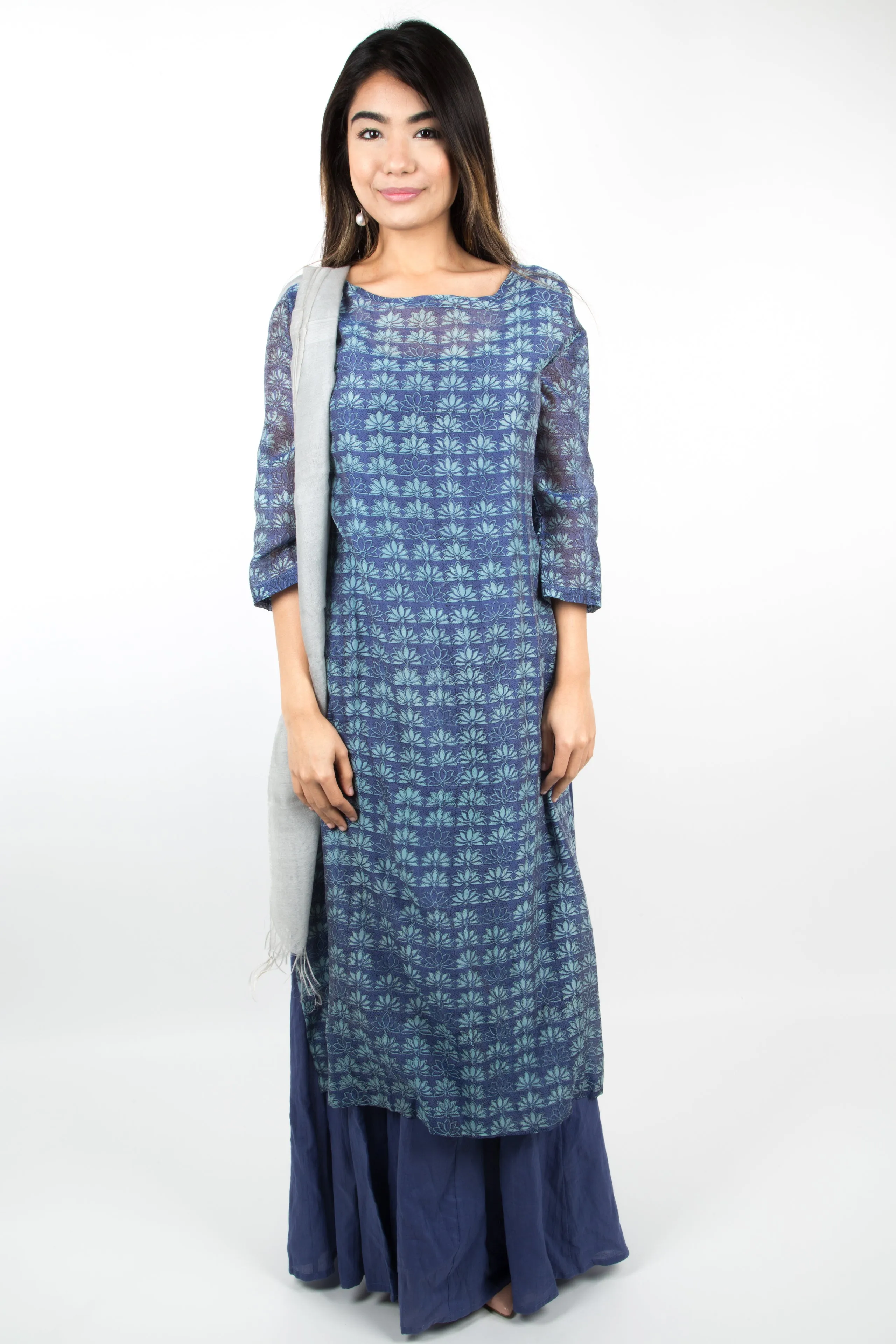 Tunic Chanderi - lotus blue