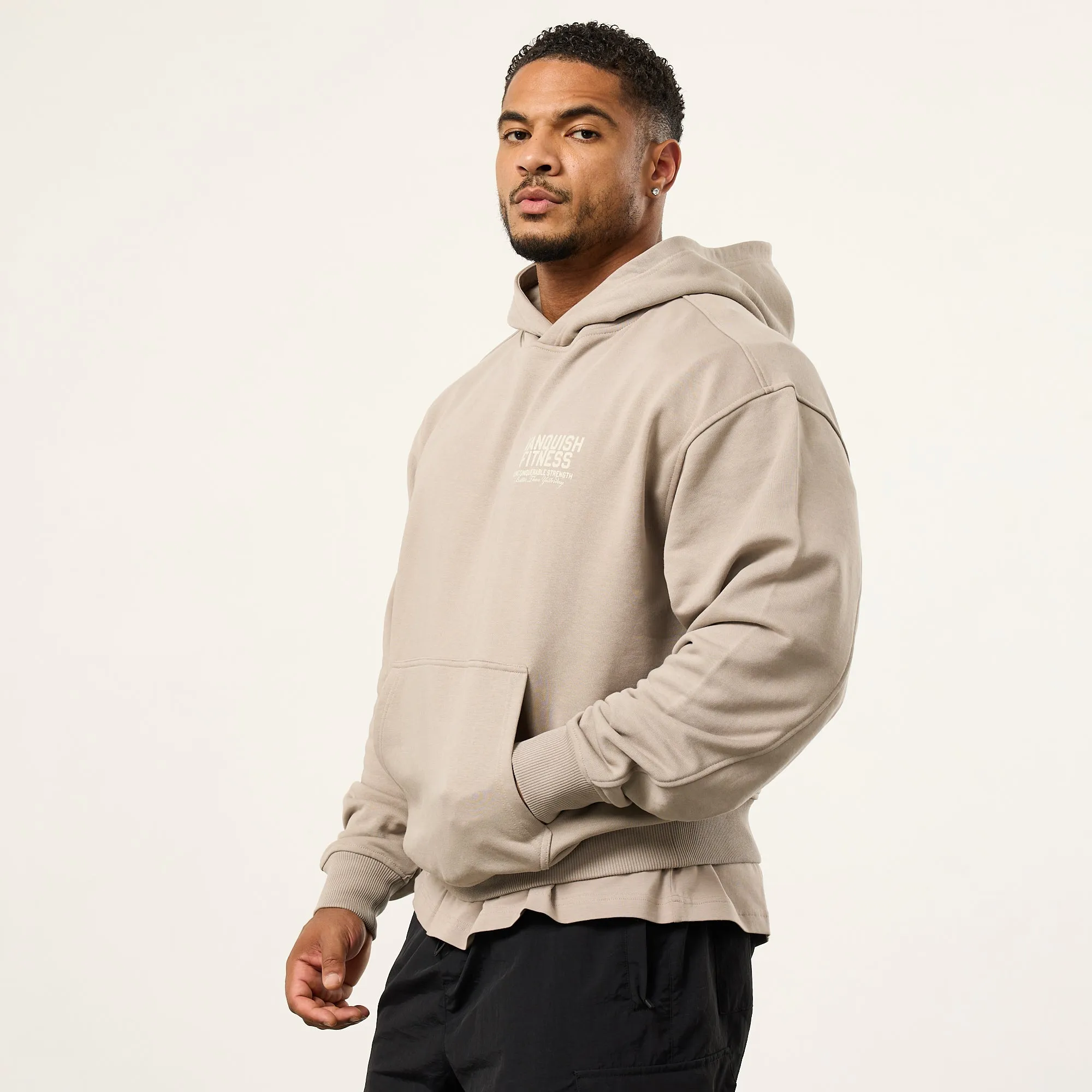 Vanquish TSP Unconquerable Strength Grey Oversized Pullover Hoodie