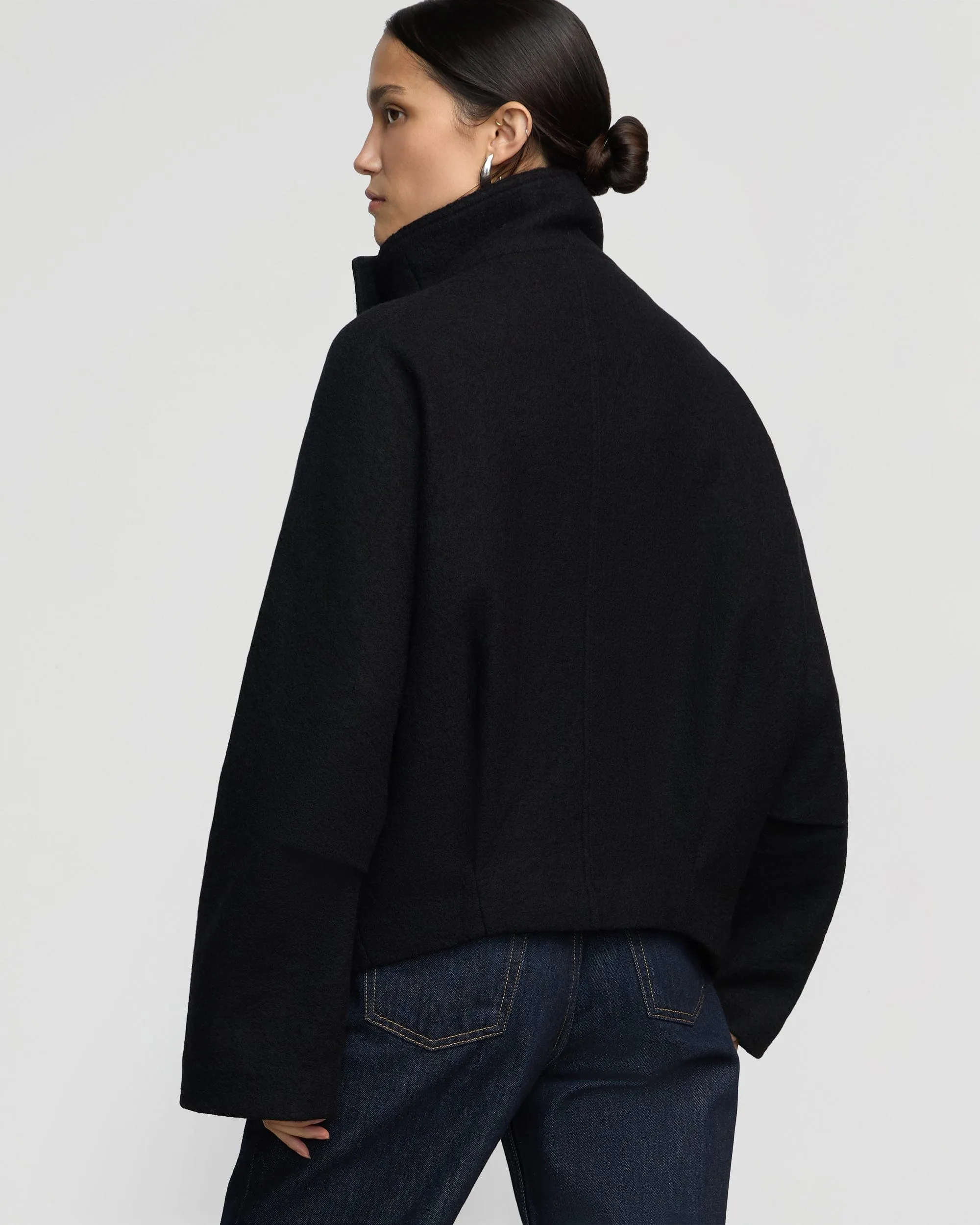 Vashti Wool-Blend Collared Peacoat