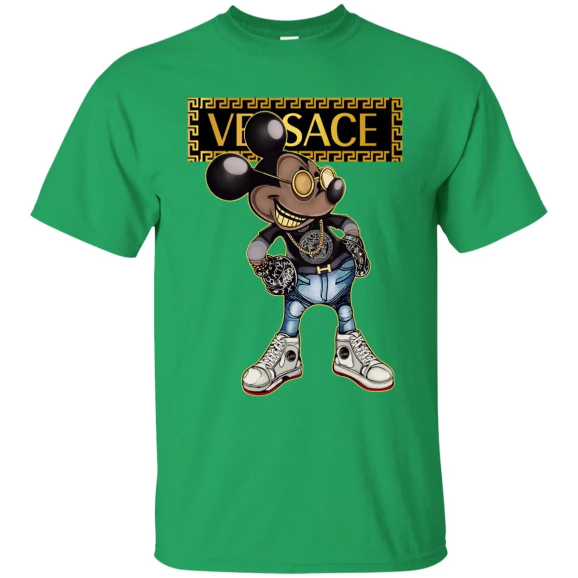 Versace Mickey Mouse Cartoon T-shirt Men Cotton T-Shirt