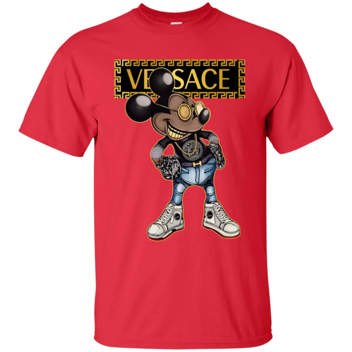 Versace Mickey Mouse Cartoon T-shirt Men Cotton T-Shirt