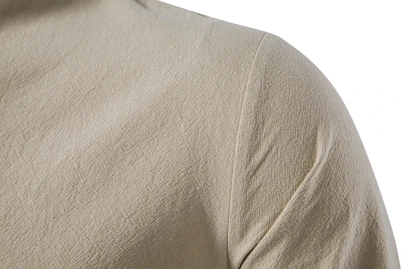 Vintage Men's Casual Blouse Cotton Linen Shirts