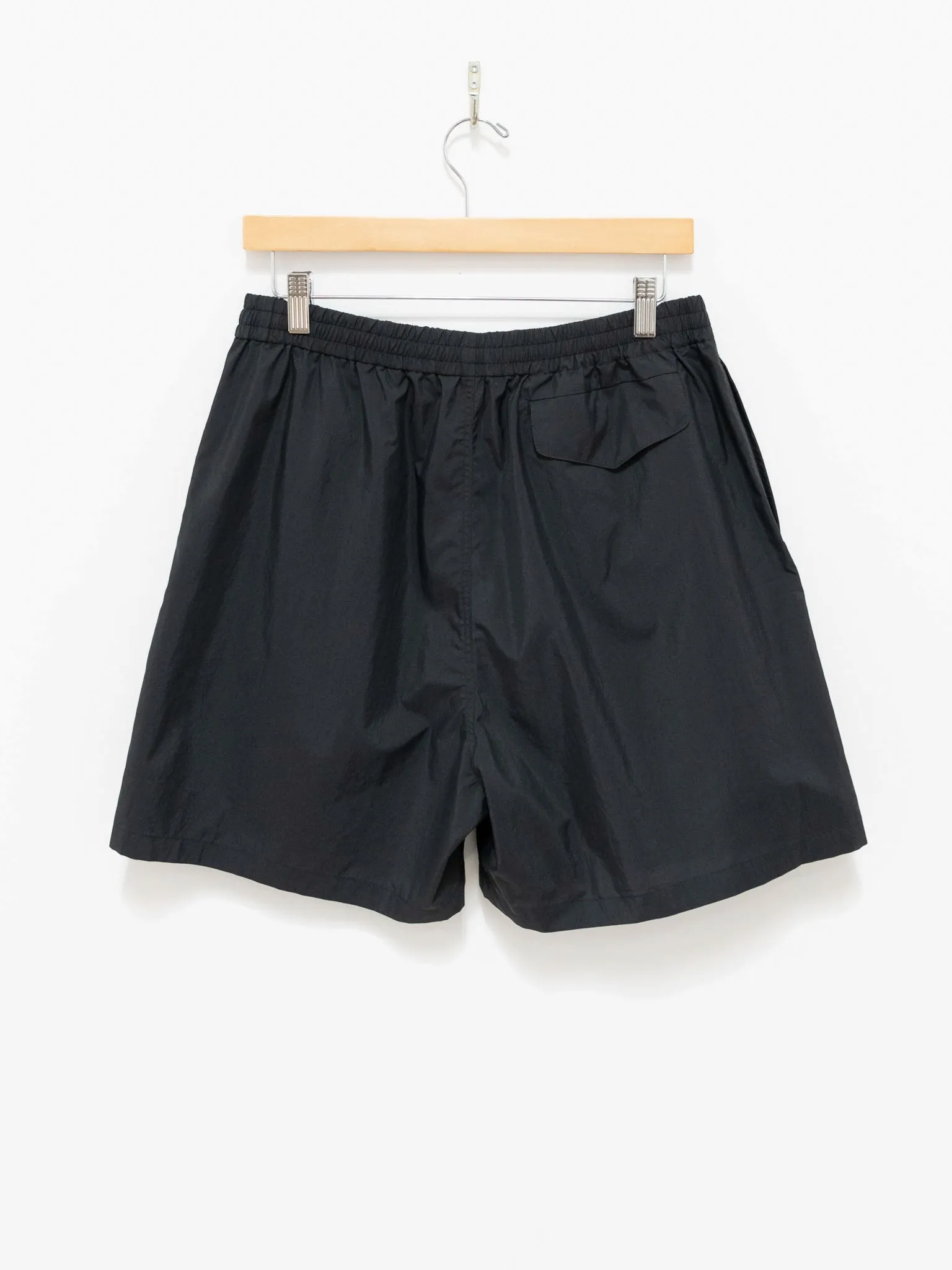 Washed Cotton Nylon Weather Easy Shorts - Black