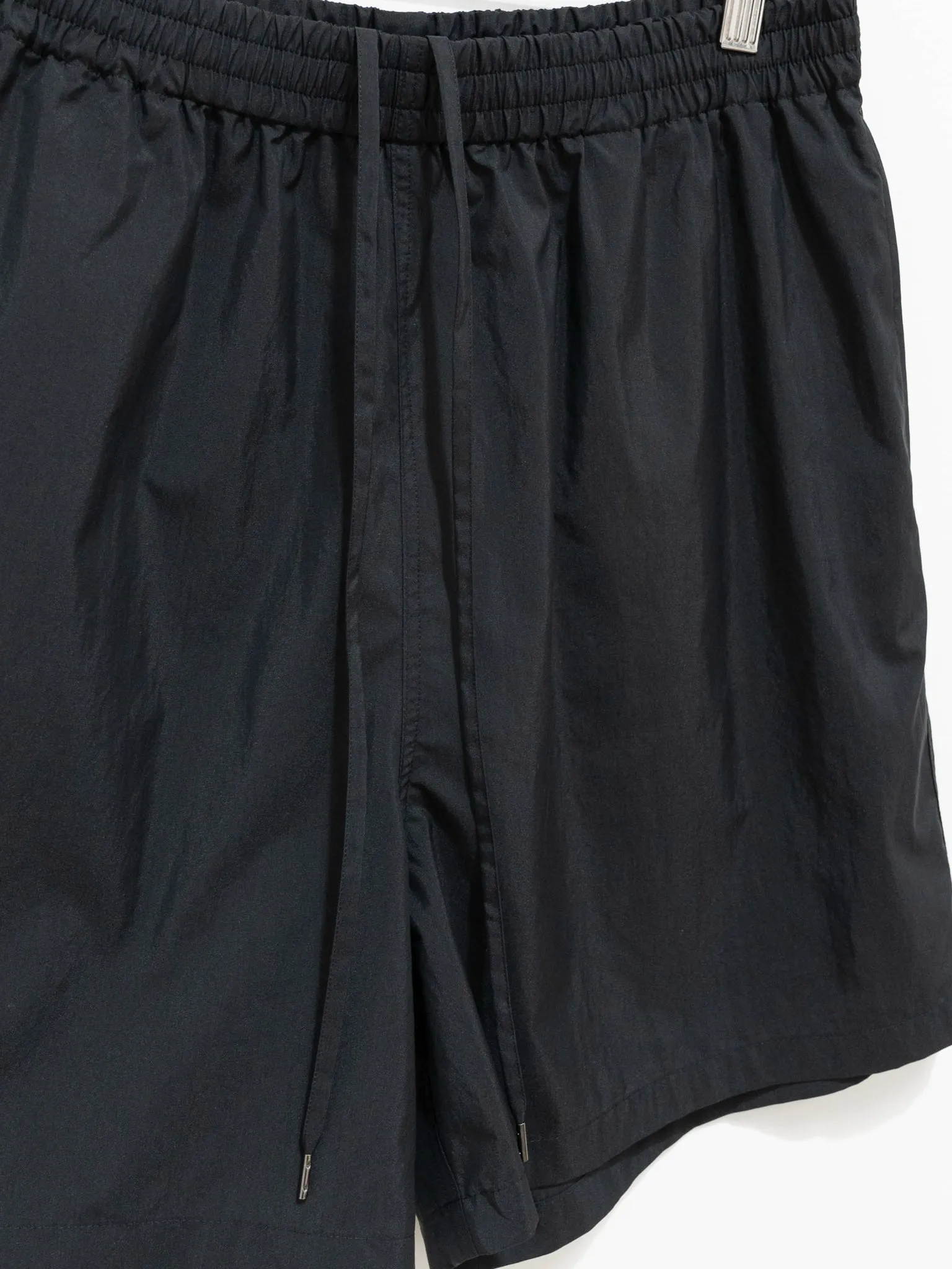 Washed Cotton Nylon Weather Easy Shorts - Black