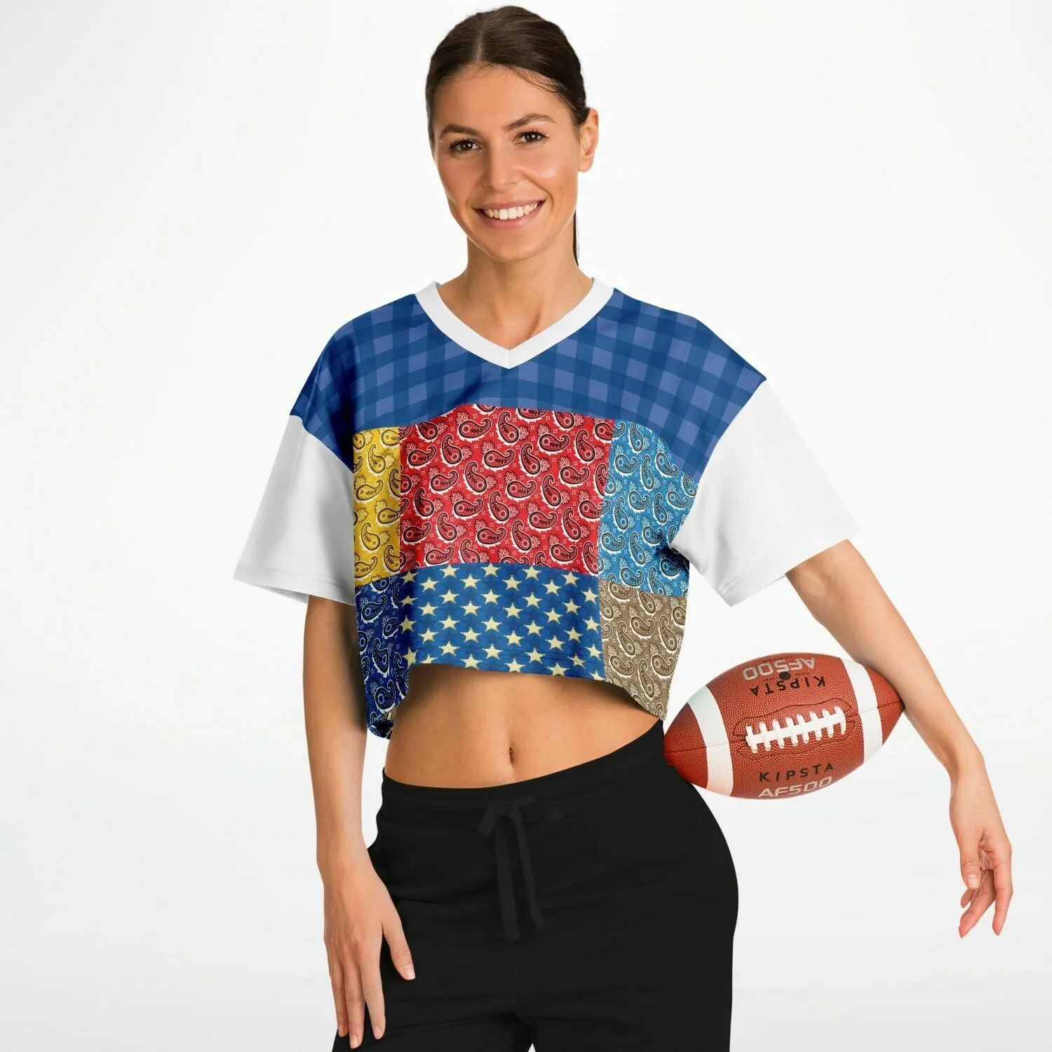 Western Edition Bandana Patchwork Eco-Poly Crop Jersey