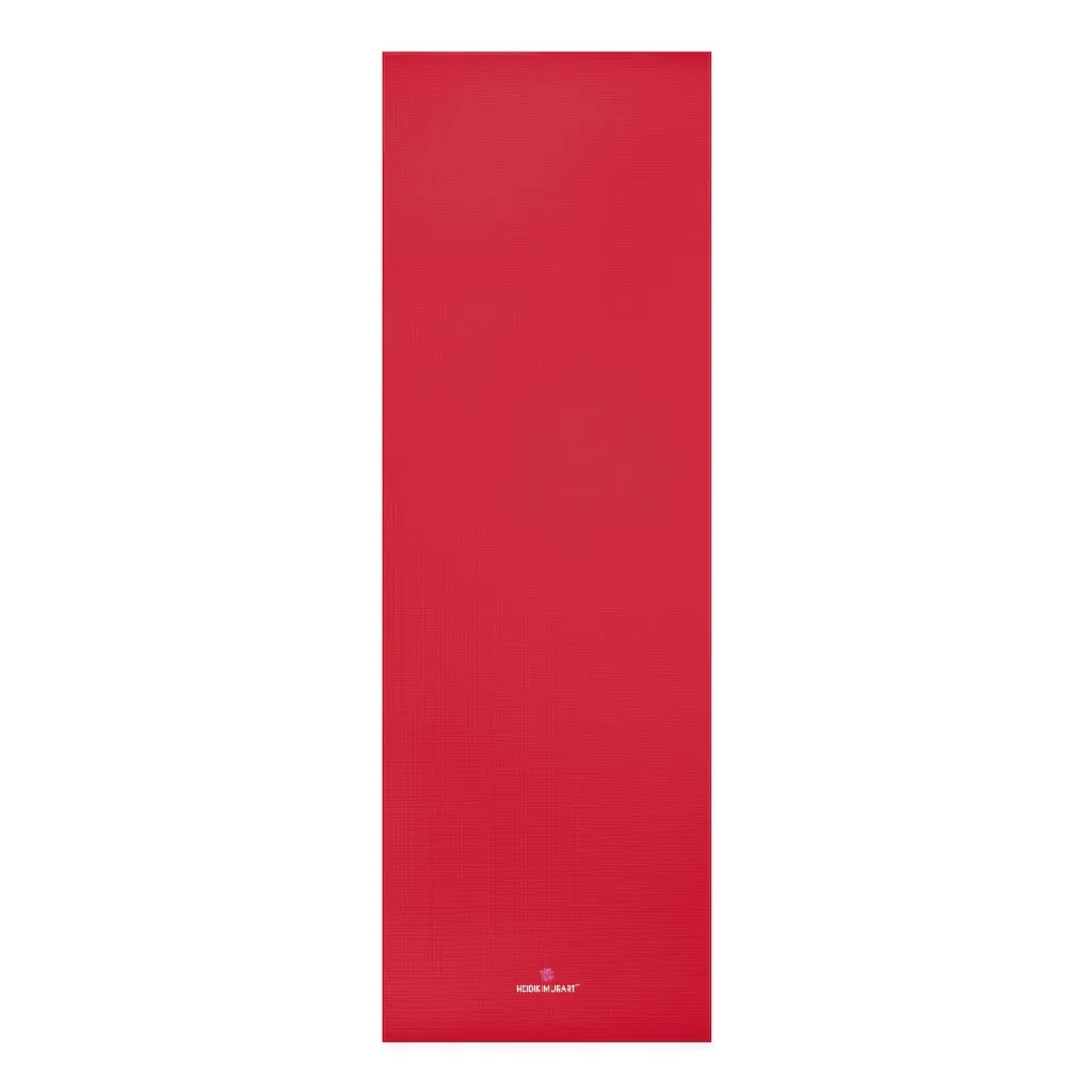 Wine Red Foam Yoga Mat, Bright Red Solid Color Best Lightweight 0.25" thick Mat - Printed in USA (Size: 24″x72")