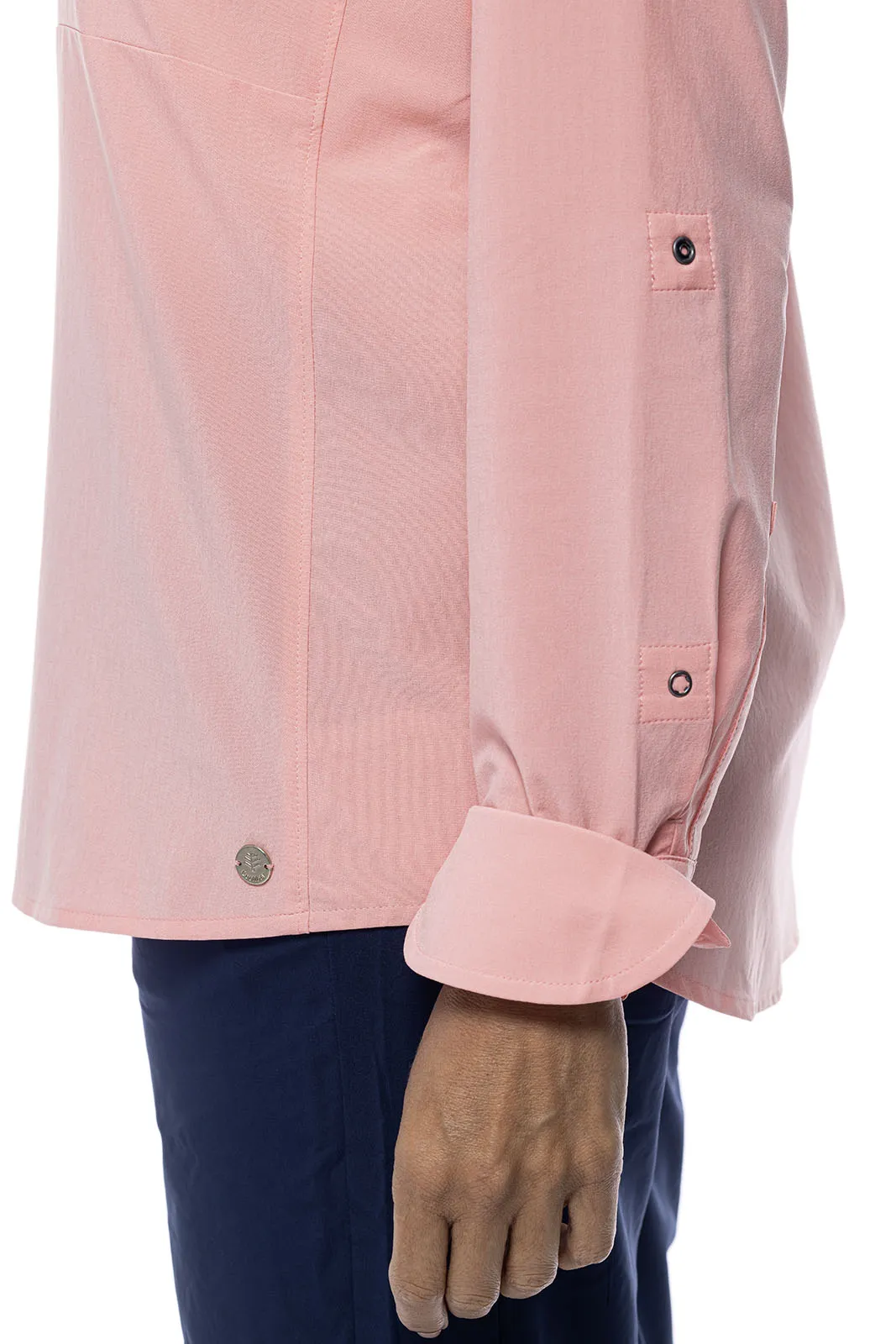 Women's Catona Funnel Neck Tunic Top  |  Peachy Pink Shadow Stripe