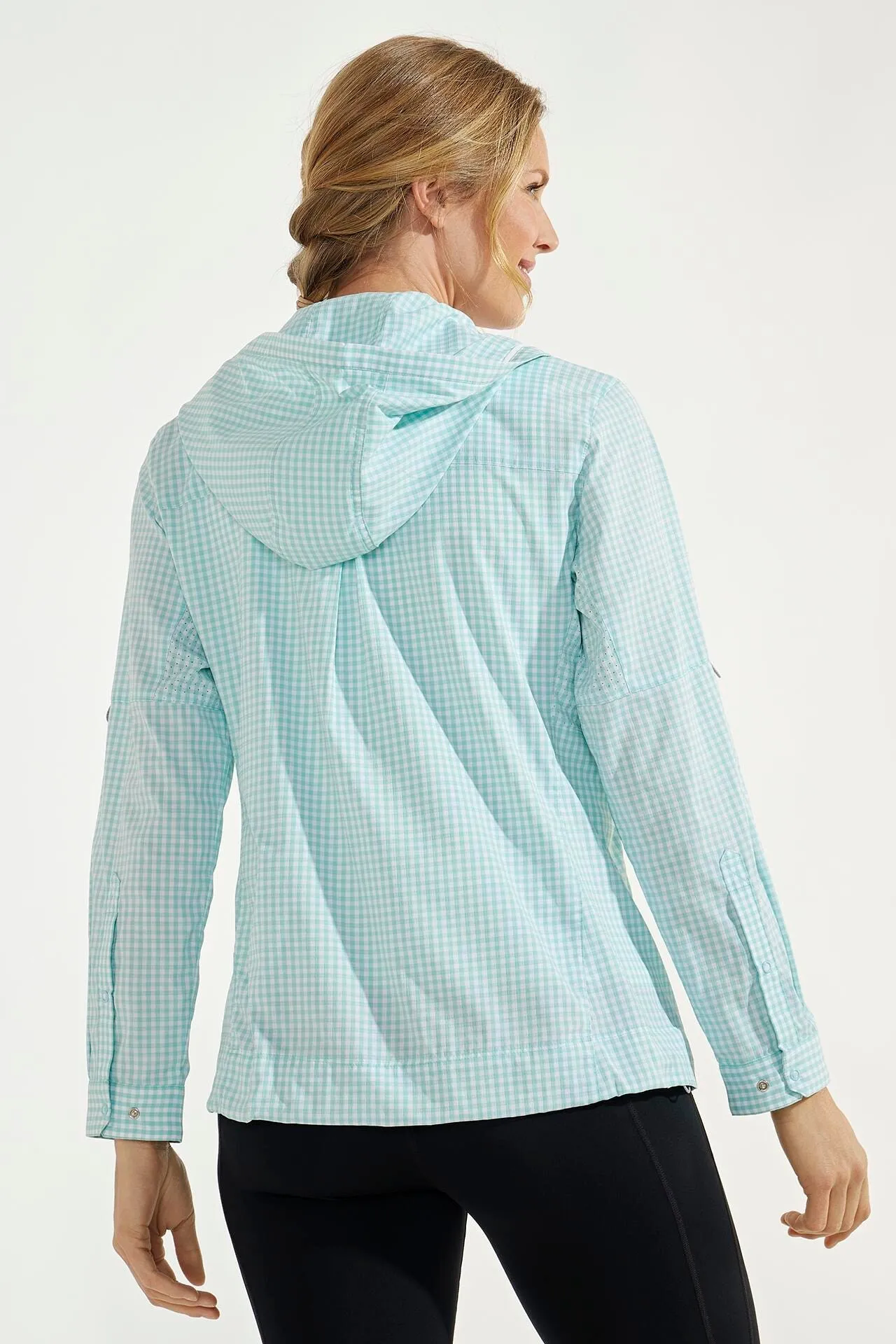 Women's Sea Spray Henley  |  Tea Green Gingham