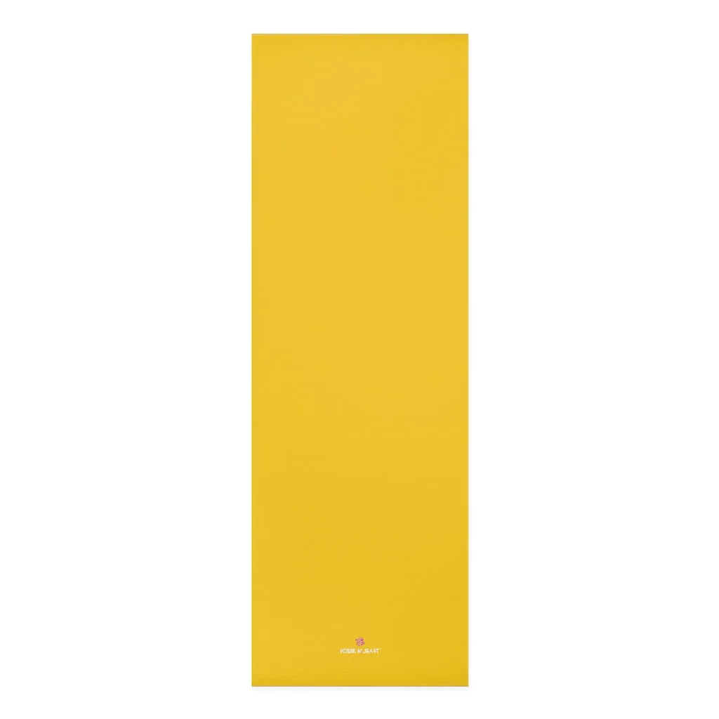 Yellow Color Foam Yoga Mat, Bright Yellow Solid Color Best Lightweight 0.25" thick Mat - Printed in USA (Size: 24″x72")