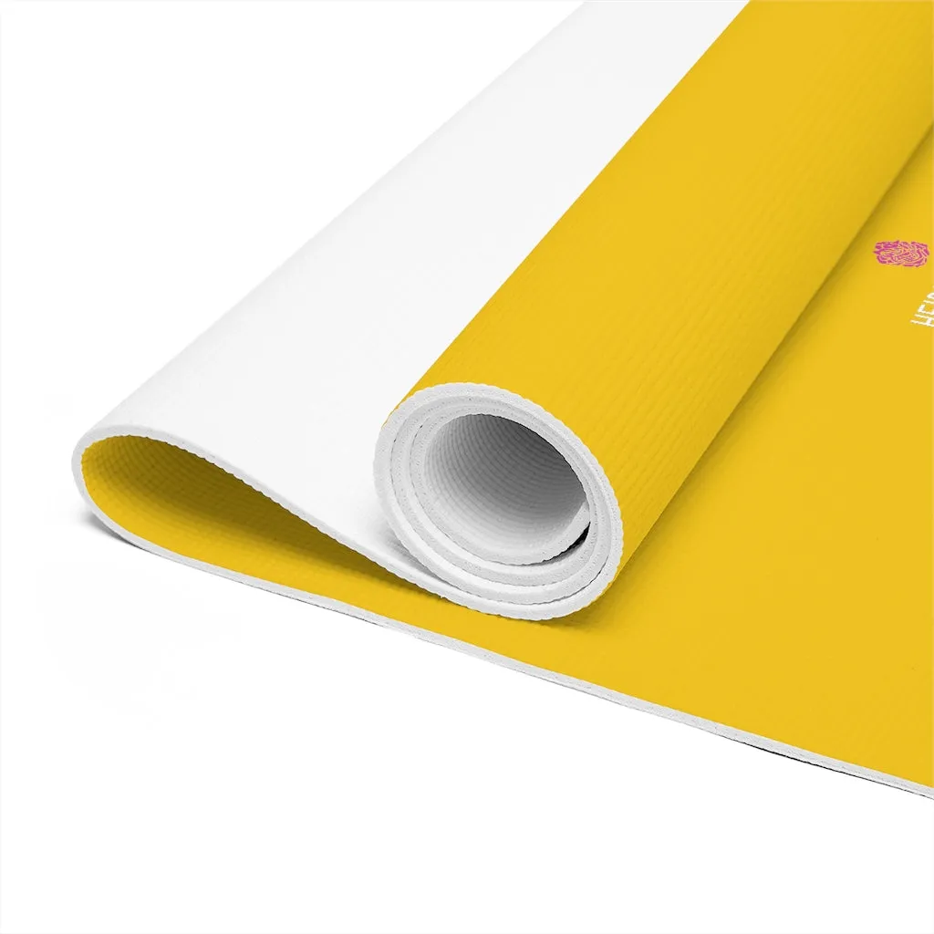 Yellow Color Foam Yoga Mat, Bright Yellow Solid Color Best Lightweight 0.25" thick Mat - Printed in USA (Size: 24″x72")